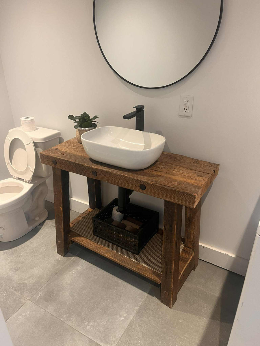 Meuble lavabo style établi